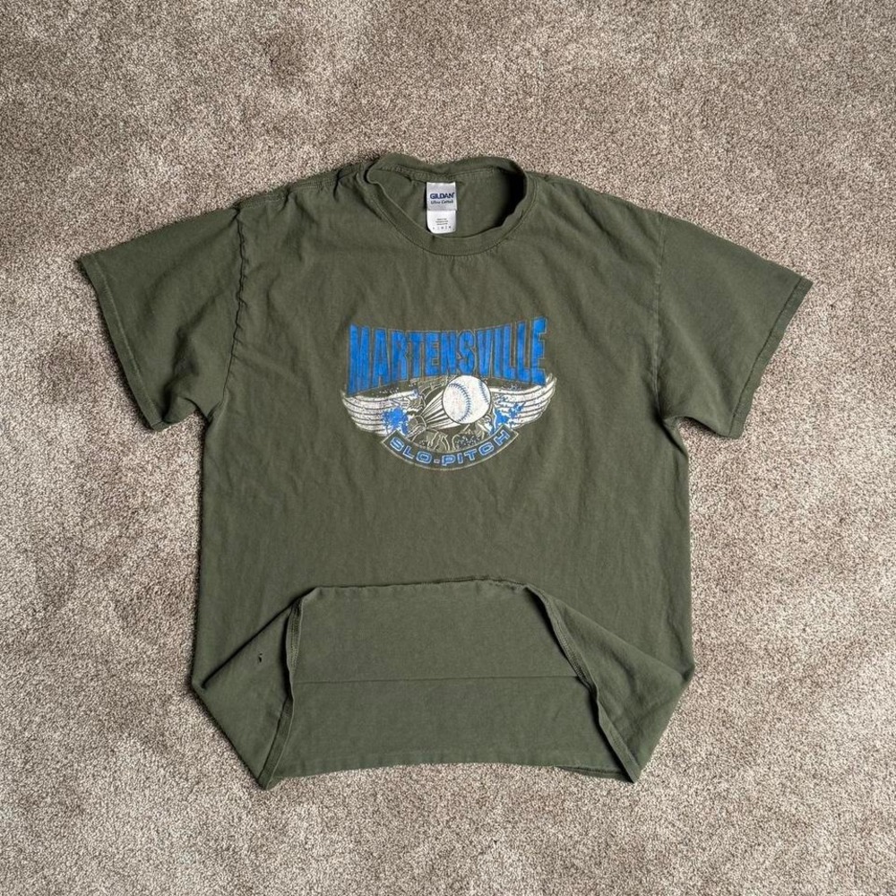 "MARTENSVILLE‎ SLOW PITCH" Y2K STYLE GRAPHIC TEE